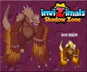 yapboz Rock Dragon. Invizimals Shadow Zone. Kaya ejderha yanardağlar, kraterler